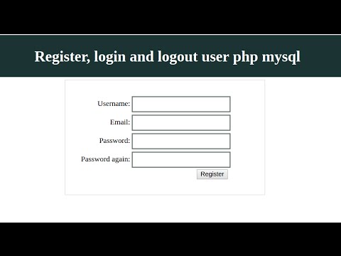 User registration PHP and MySQL 1