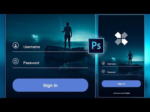 UX UI Design Tutorial |  how to create a Mobile app Login Page | Photoshop Tutorial