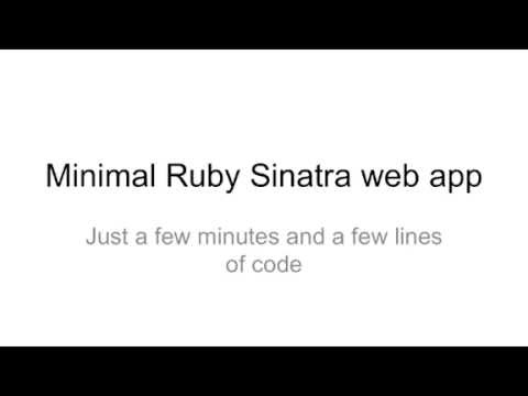 Minimal Sinatra Ruby web app tutorial
