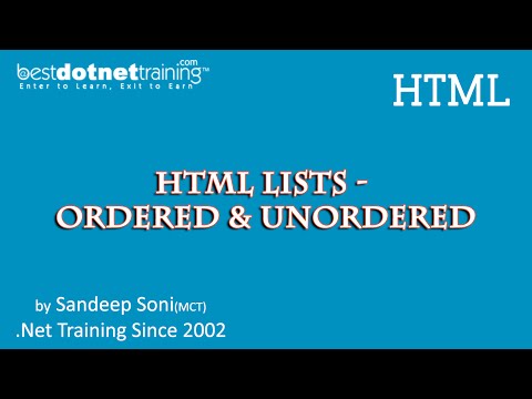 HTML Tutorial - Ordered list and Unordered list
