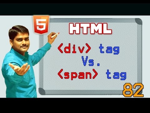 HTML video tutorial - 82 - html span tag vs div tag