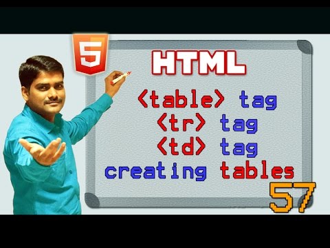 HTML video tutorial - 57 - html table tag , html tr tag and html td tag