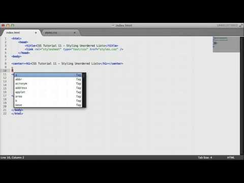 CSS Tutorial 11 - Styling Unordered Lists