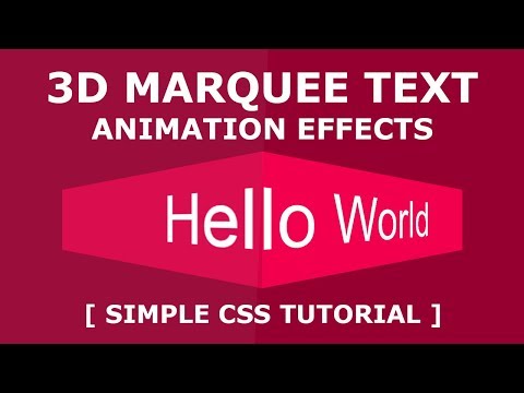 Pure CSS 3D Marquee Text Animation Effects - Simple Html CSS Tutorial