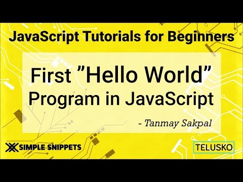 #3 JavaScript Tutorial |  First Hello World Program
