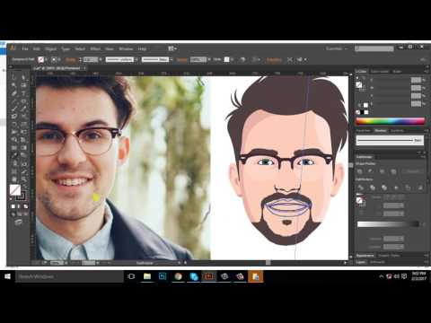 Adobe Illustrator CC 2017 tutorial  How to design a Flat Avatar with details from your image